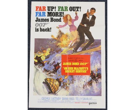 James Bond Interest: On Her Majesty's Secret Service movie poster, for United Artists, 1969, published by Loeb, Amsterdam, di