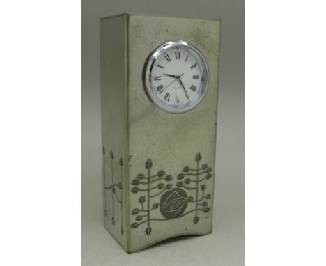 A Charles Rennie Mackintosh pewter clock