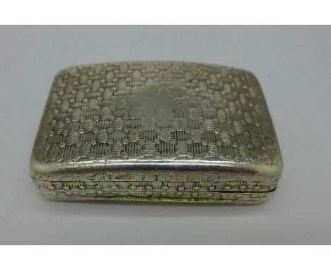 A continental silver snuff box with control marks