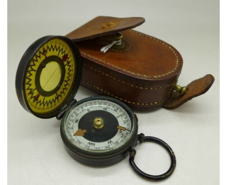 A WWI compass, Short & Mason, London, cased