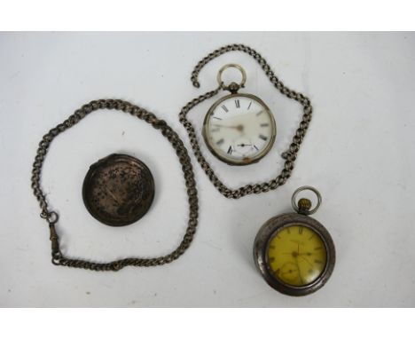 Lot to include a pair case pocket watch, the open face, silver cased watch with Roman numerals to a white dial with subsidiar