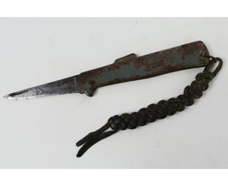 A German Wehrmacht K55K single blade folding pocket knife with 3 inch blade by Mercator, the knife retaining some original ar