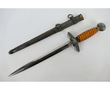A German Third Reich Luftwaffe officer's second pattern dagger by Paul Weyerberg.Note: This lot is not for sale to people und
