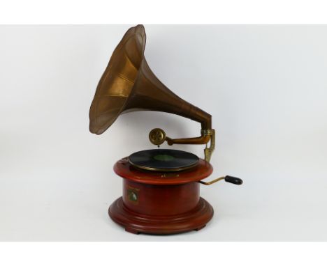 His Master's Voice - Sound Box. A vintage, hand crank Gramophone with Eleven '78' records included featuring "Tip-toe through