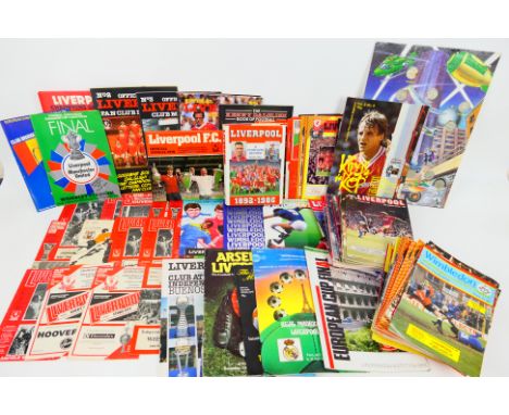 Liverpool F.C. - a collection of 1970s and later football programmes, also magazines, albums, pennants to include FA Cup fina