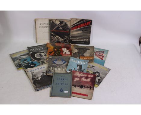 A collection of World War Two (WW2 / WWII) period publications to include The Battle Of Britain, His Majesty's Submarines, Th