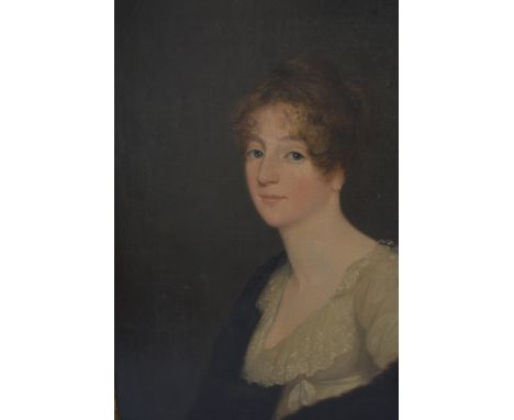 Early 19th Century English SchoolHALF LENGTH PORTRAIT OF A LADYOil on canvas, 58 x 49 cms