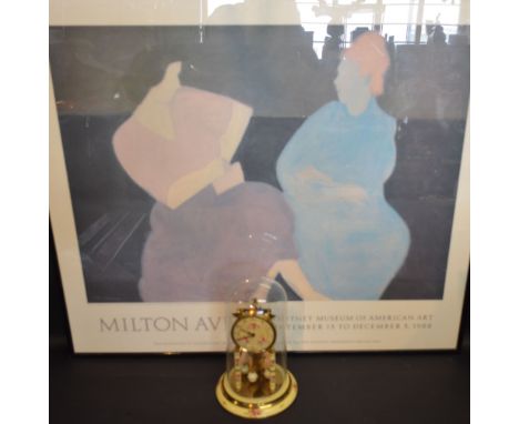 After Milton Avery, A Large Coloured Print 'Conversations' together with an anniversary clock