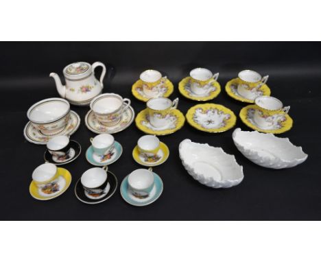 A Collection of German Porcelain Miniature Cups and Saucers, together with a collection of other tea and coffee ware and a pa