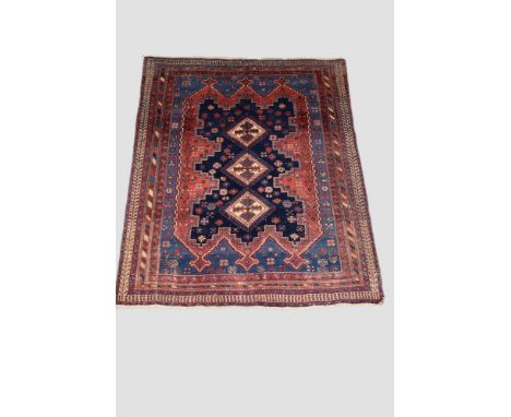 Afshar carpet, Kerman area, south east Persia, circa 1930s, 7ft. 7in. X 5ft. 10in. 2.31m. X 1.78m.  Some wear in places; smal