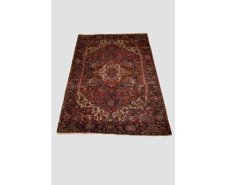 Heriz carpet, north west Persia, circa 1940s, 11ft. 4in. X 7ft. 11in. 3.45m. 2.41m. Slight wear in places on right side.  Ivo