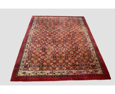 Sparta carpet of Veramin design, south west Anatolia, 1930s, 13ft. 8in. X 10ft. 5in. 4.17m. X 3.17m. Slight wear in places; c