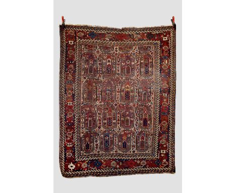 Afshar 'boteh' rug, Kerman area, south east Persia, early 20th century, 6ft. 1in. X 4ft. 10in. 1.86m. X 1.47m. Overall wear a