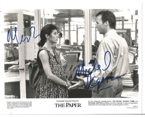 Marisa Tomei and Michael Keaton signed 10x8 The Paper black and white promo photo. Marisa Tomei (born December 4, 1964) is an