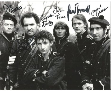 Sharpe multi signed 10x8 black and white photo signatures include Daragh O'Malley, Michael Mears, John Tams, Jason Stalkey, L