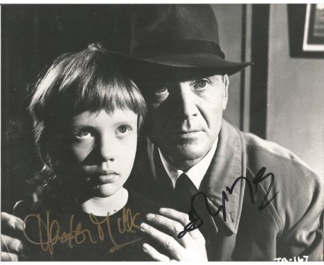 Hayley Mills and John Mills signed 10x8 black and white photo. Hayley Catherine Rose Vivien Mills (born 18 April 1946)is an E