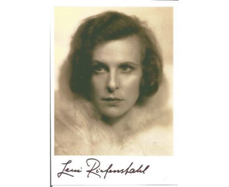 Leni Riefenstahl signed 6x4 vintage photo. 22 August 1902 - 8 September 2003) was a German film director, actress, photograph
