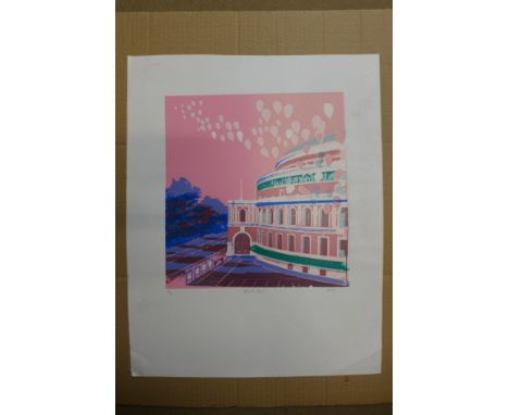 A signed Pamela Guille limited edition print, Albert Hall, unframed 