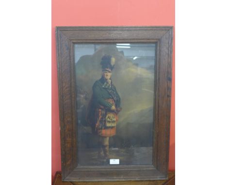 A Sir Henry Raeburn R.A. print, The McNab, in oak Dewar advertising frame 