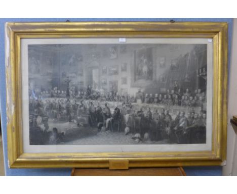 A 19th Century lithograph, Duke of Wellington, Waterloo Banquet at Apsley House, after William Salter, 71 x 119cms, framed 