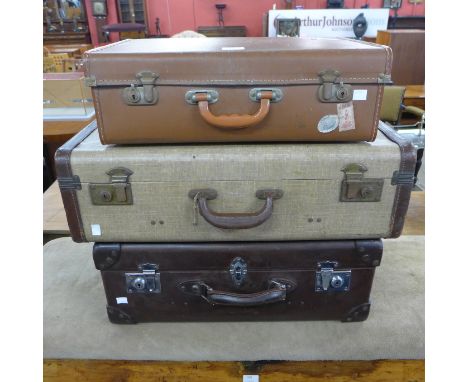 Three vintage suitcases 