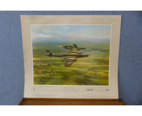 A signed Frank Wooton limited edition print, Meteor strikes its first blow, unframed 