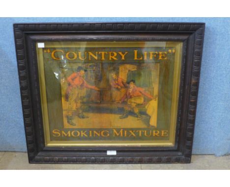 A John Player &amp; Sons, "Country Life" Smoking Mixture advertising print, framed 