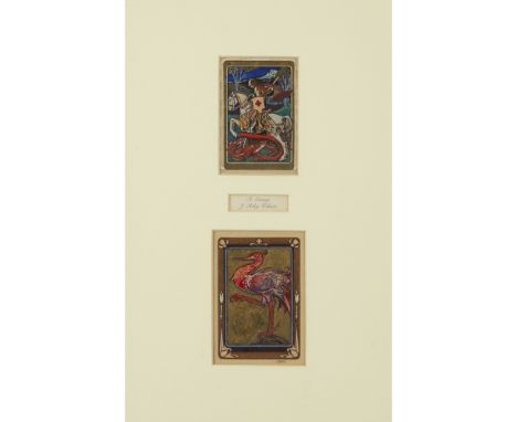 JOHN RILEY WILMER (1883-1941)  TWO DESIGNS FOR PLAYING CARDS   ink and watercolour embellished with gilding, signed to one wi