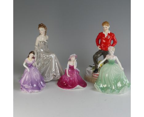 A limited edition Royal Worcester 'Young Welshman', with box and certificate of authenticity, also Royal Worcester Silver Wed