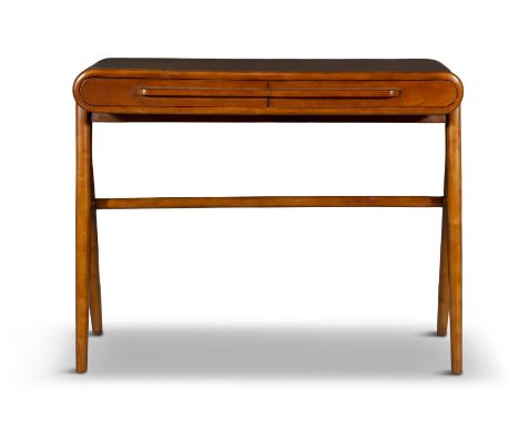 CONSOLE  A cherrywood console with a single drawer on four splayed legs. 101 x 31 x 80cm(h)