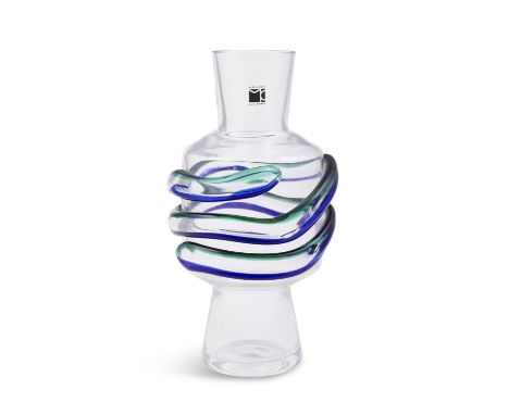 VASE A Carlo Moretti glass vase, Murano, Italy. 27cm high