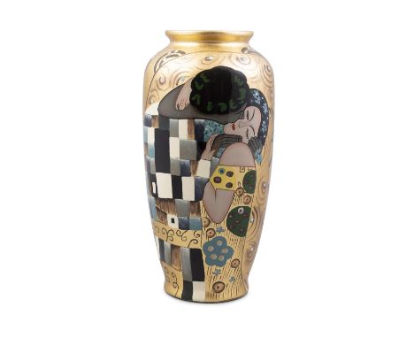 VASE A gilt vase in the style of Klimt, 40cm(h)
