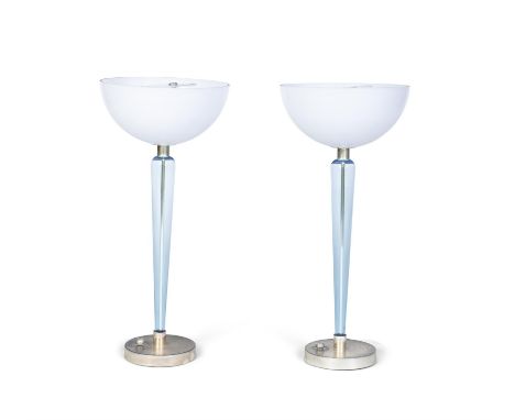 JEANNOT CERUTTI A pair of Murano table lamps by Jeannot Cerutti for Veart/Artemide. c.1980. 34 x 34 x 76cm(h)