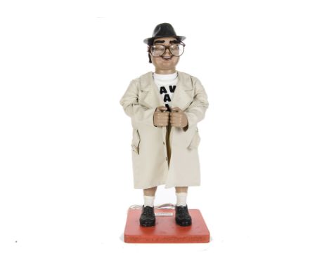 A J.H. Animation ‘dirty old man’ advertising shop window automaton, latex rubber figure wearing flashing mac, hat, glass and 