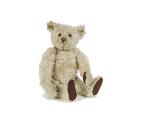 A rare Steiff Teddy Bear, circa 1927, with brown tipped cream mohair, clear and black glass eyes with brown painted backs, pr