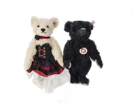 A Steiff Limited Edition Teddy Bear French Cancan, 40 of 1500, 2009; and a black Classic 1910 Teddy Bear, 195 of 1910, in a S