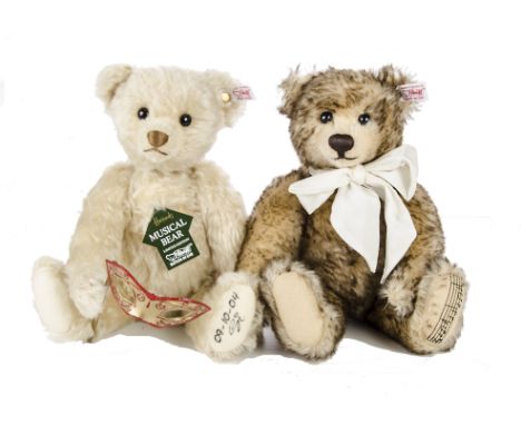 Two Steiff Limited Edition Musical Teddy Bears: a Harrods Rosalia playing ‘O sole mio’, 51 of 1500, in original box with cert