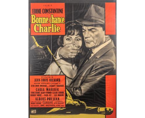 A vintage Movie posterÊ'Bonne Chance Charlie - Good Luck Charlie', with Eddie ConstantineÊprinted by 'Bedos &amp; Cie, Paris'