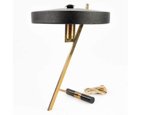 Louis Christian KALFF (1897-1976) 'Lamp' a mid-centuryÊtable lamp made of brass and metal for Phillips, and marked. (45 x 33c