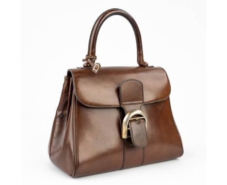 Delvaux, Model Brilliant, a handbag made of brown leather. Small model. (14 x 28 x 30cm)