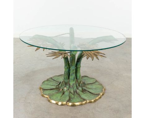 A patinated faux bamboo bronze coffee table, Hollywood Regency style. The 1980s. (44 x 76cm)