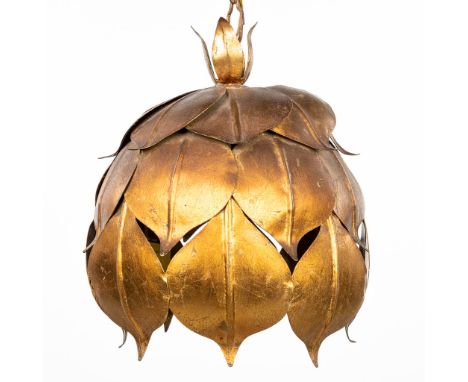 A mid-century ceiling lamp in the shape of a lotus flower. (26 x 23cm)
