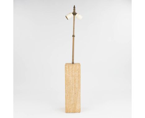 Roger VANHEVEL (XX)(attr.) a table lamp made of stoneÊand metal. 20th century. (12 x 12 x 82cm)