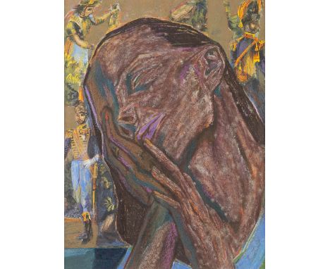 Joseph VERDEGEM (1897-1957) 'Portrait' een mixed media op papier. 1946-1947, including book. (47 x 63cm)