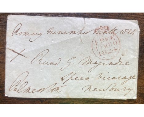 Prime Minister Palmerston signed 1824 envelope front. Henry John Temple, 3rd Viscount Palmerston, known as Lord Palmerston, w