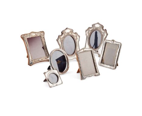  A COLLECTION OF EARLY 20TH CENTURY PHOTO FRAMES VARIOUS MAKERS MARKS AND DATES to include a pair by Charles Cooke, Chester 1