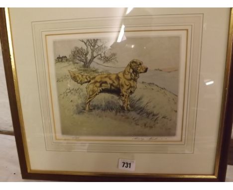 A signed limited addition print by Henry Wilkinson of a Setter