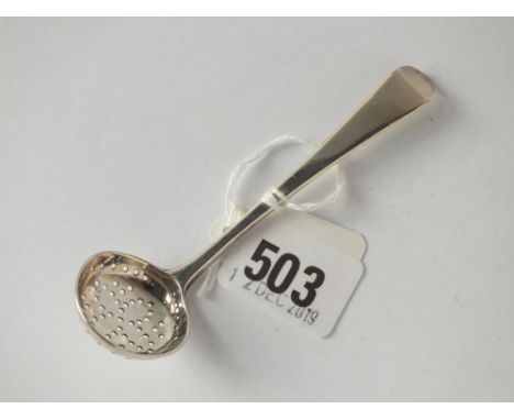 Georgian OE pattern sifter ladle, 4” long Lon 1801 by WS 12g