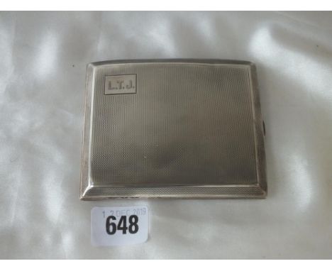 Engine turned cigarette case, 4” wide B’ham 1937 136g.  