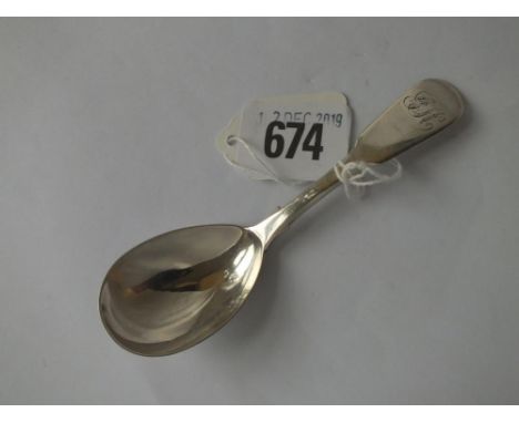 Exeter. Fiddle pattern caddy spoon, 1837 by JO    